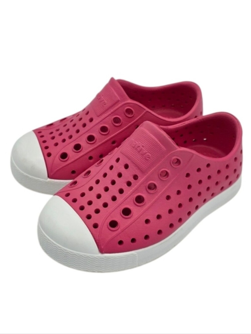 Native Jefferson Kids Slip On Shoes Fuchsia Pink Lightweight Sneakers C6 NWT